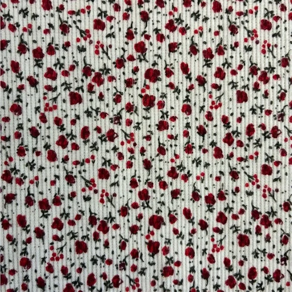 Vintage Women's Faded Glory Floral Top - White and Red Size Large - Picture 7 of 8